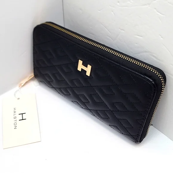 HALSTON WOMEN'S WALLET, BLACK COLOR WITH ZIPPER - Picture 2 of 15